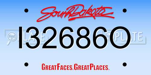 I32686O South Dakota License Plate