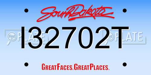 I32702T South Dakota License Plate