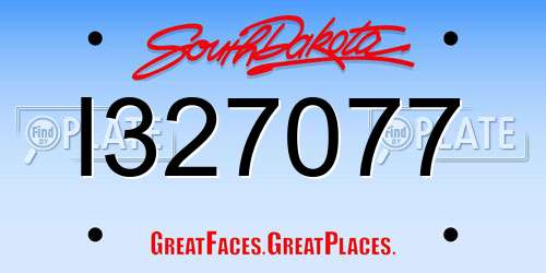 I327077 South Dakota License Plate