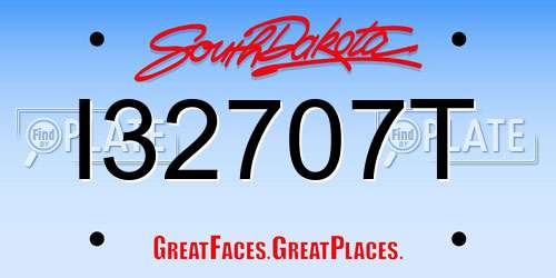 I32707T South Dakota License Plate