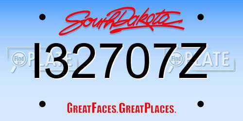 I32707Z South Dakota License Plate