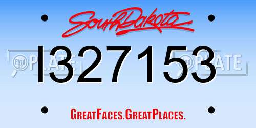 I327153 South Dakota License Plate