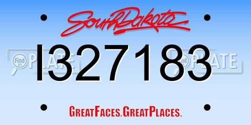 I327183 South Dakota License Plate