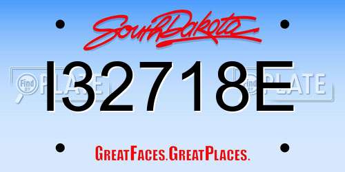 I32718E South Dakota License Plate