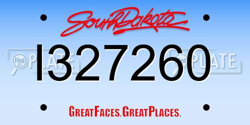 I327260 South Dakota License Plate