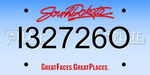 I32726O South Dakota License Plate