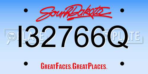 I32766Q South Dakota License Plate