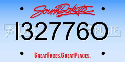I32776O South Dakota License Plate