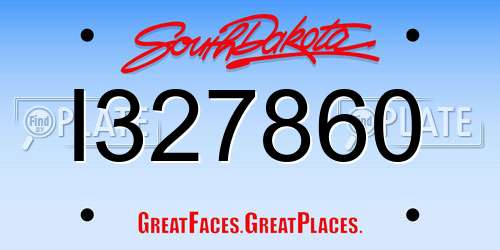 I327860 South Dakota License Plate