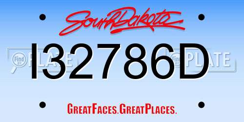 I32786D South Dakota License Plate