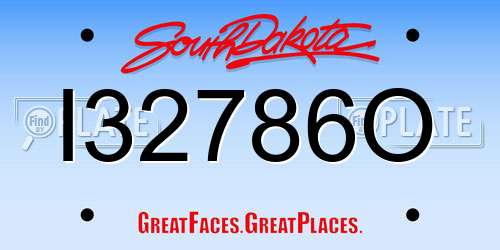 I32786O South Dakota License Plate