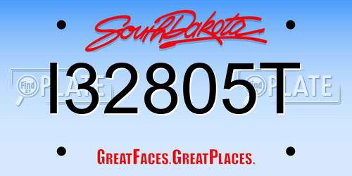 I32805T South Dakota License Plate