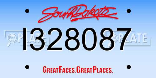 I328087 South Dakota License Plate