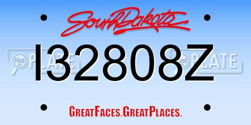 I32808Z South Dakota License Plate