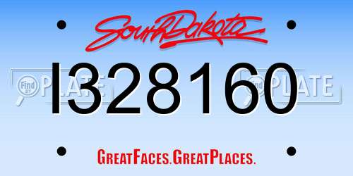 I328160 South Dakota License Plate