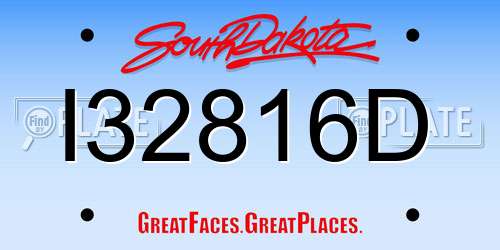 I32816D South Dakota License Plate