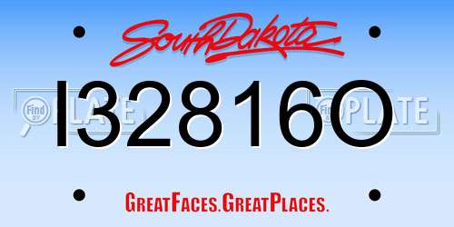 I32816O South Dakota License Plate