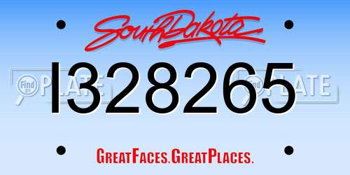 I328265 South Dakota License Plate