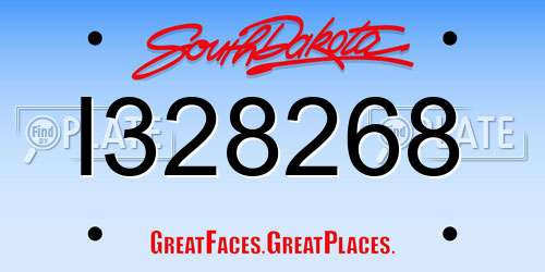 I328268 South Dakota License Plate