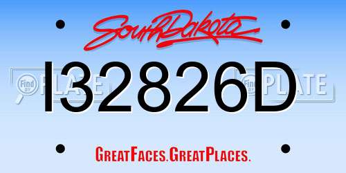 I32826D South Dakota License Plate