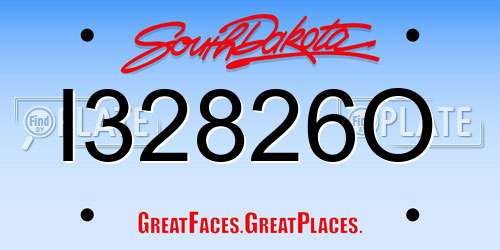 I32826O South Dakota License Plate