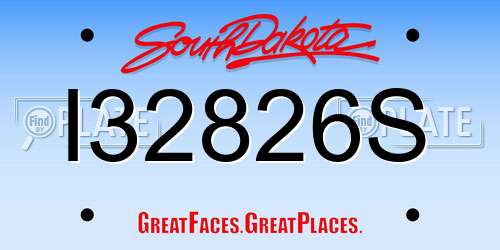 I32826S South Dakota License Plate