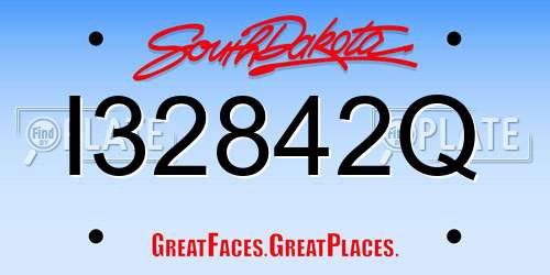 I32842Q South Dakota License Plate