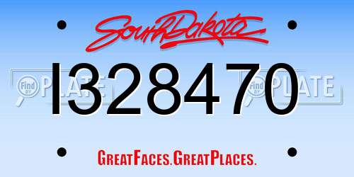 I328470 South Dakota License Plate