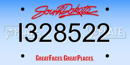 I328522 South Dakota License Plate