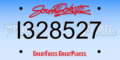 I328527 South Dakota License Plate