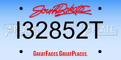 I32852T South Dakota License Plate