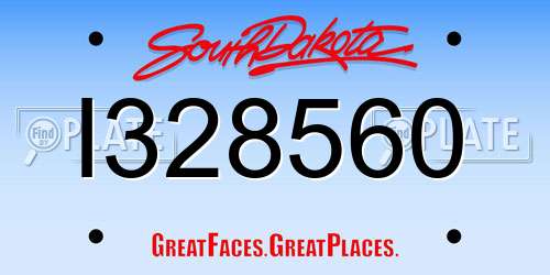 I328560 South Dakota License Plate