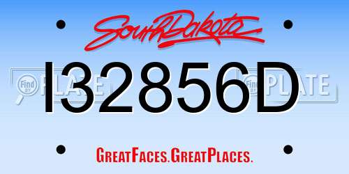 I32856D South Dakota License Plate