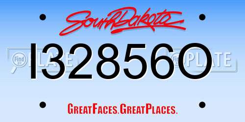 I32856O South Dakota License Plate