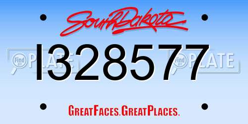I328577 South Dakota License Plate