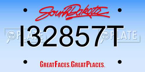 I32857T South Dakota License Plate