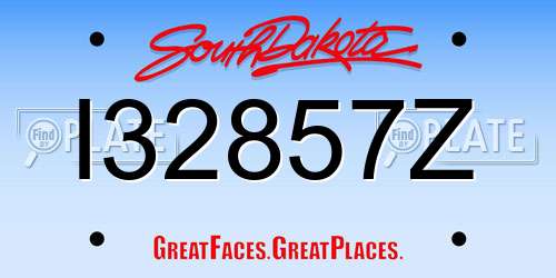 I32857Z South Dakota License Plate
