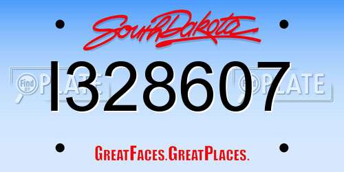 I328607 South Dakota License Plate