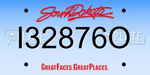 I32876O South Dakota License Plate