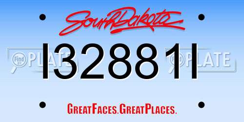 I32881I South Dakota License Plate