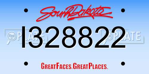 I328822 South Dakota License Plate