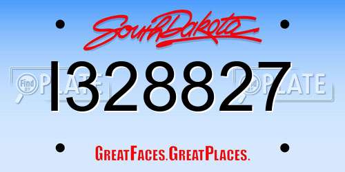I328827 South Dakota License Plate