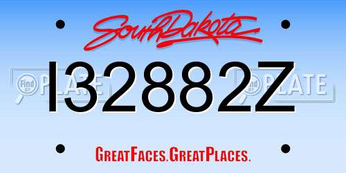 I32882Z South Dakota License Plate