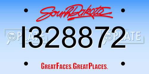 I328872 South Dakota License Plate