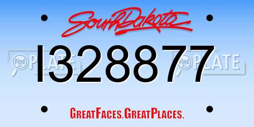 I328877 South Dakota License Plate