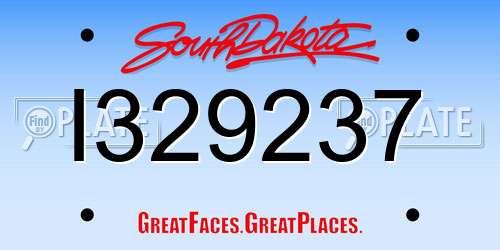 I329237 South Dakota License Plate