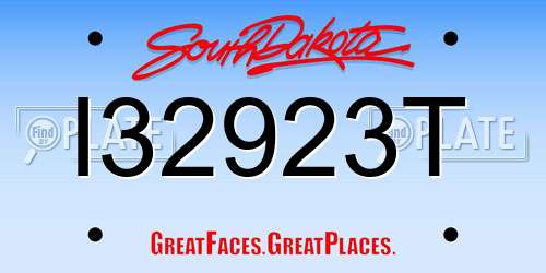 I32923T South Dakota License Plate