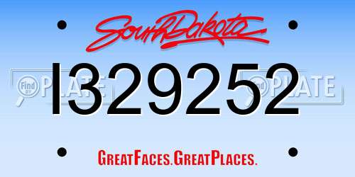 I329252 South Dakota License Plate