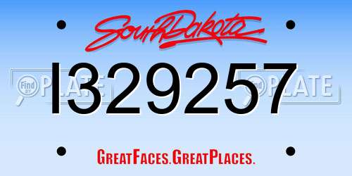 I329257 South Dakota License Plate
