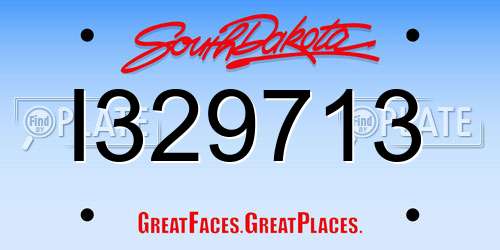 I329713 South Dakota License Plate